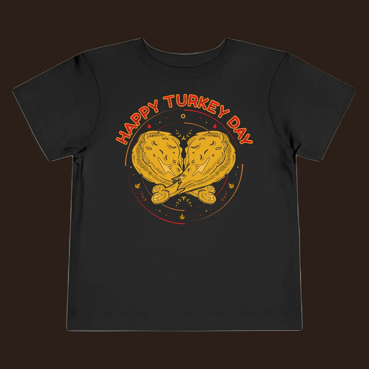 Happy Turkey Day text with crossed turkey drumsticks illustration.