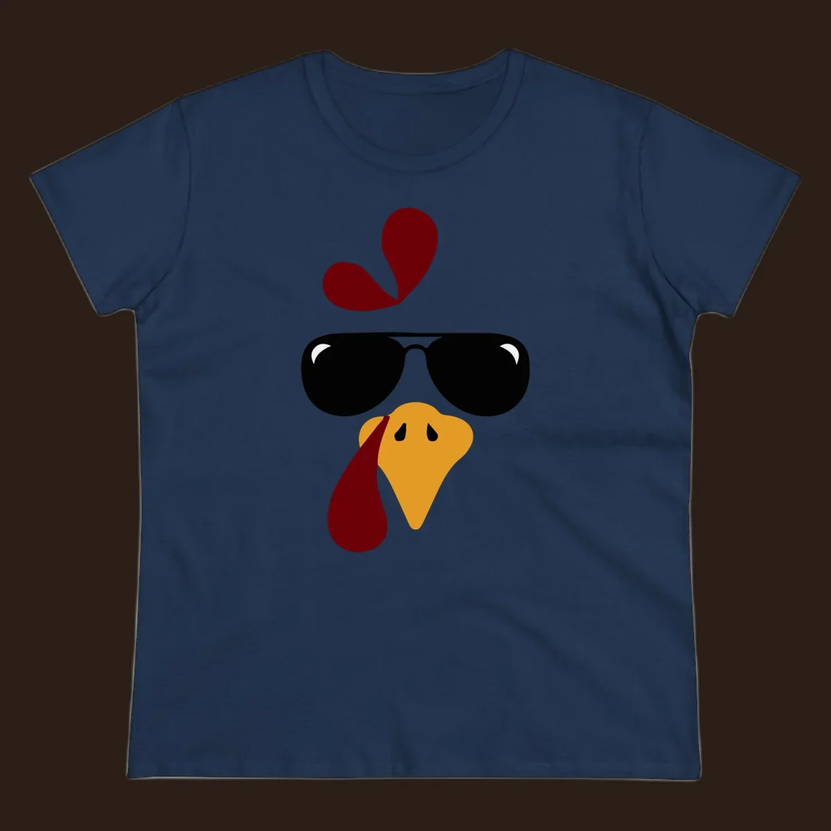 Cool turkey face wearing sunglasses graphic for Thanksgiving shirt.