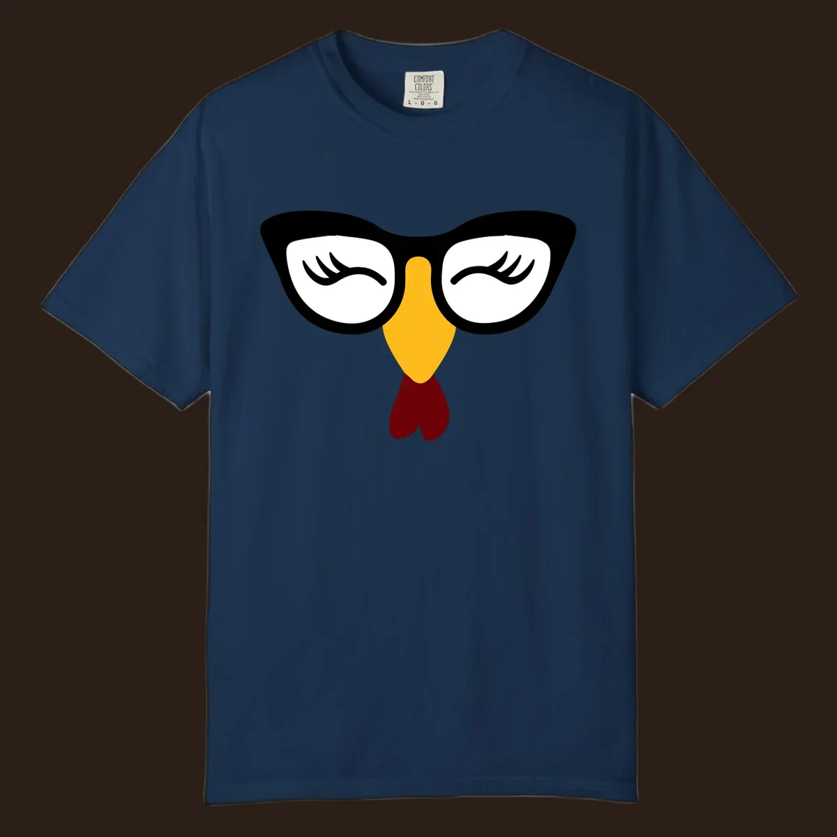 Nerdy turkey face with glasses illustration for Thanksgiving.