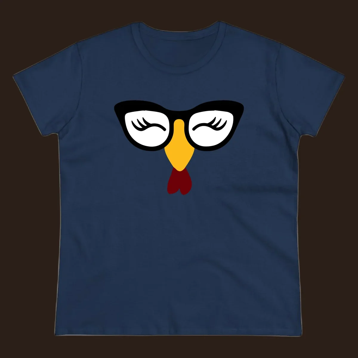 Nerdy turkey face with glasses illustration for Thanksgiving.