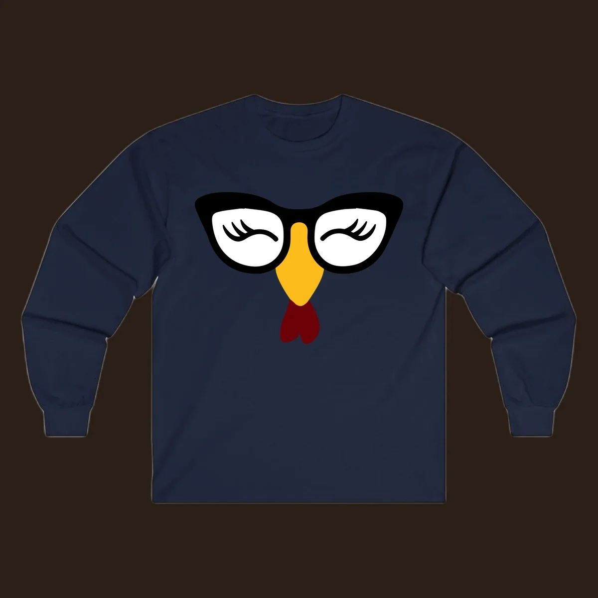 Nerdy turkey face with glasses illustration for Thanksgiving.
