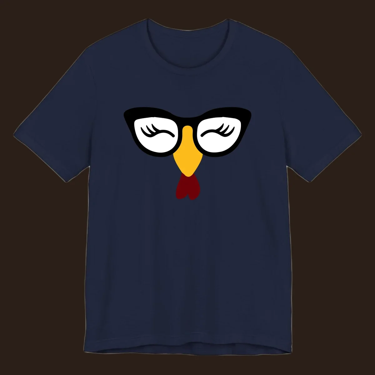 Nerdy turkey face with glasses illustration for Thanksgiving.
