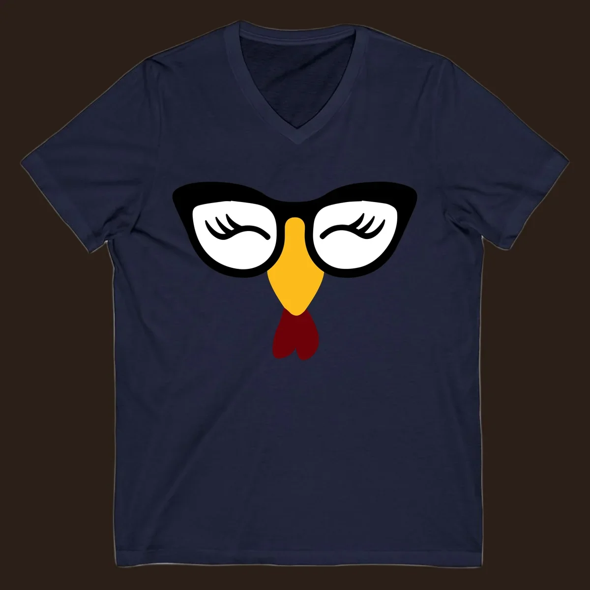 Nerdy turkey face with glasses illustration for Thanksgiving.