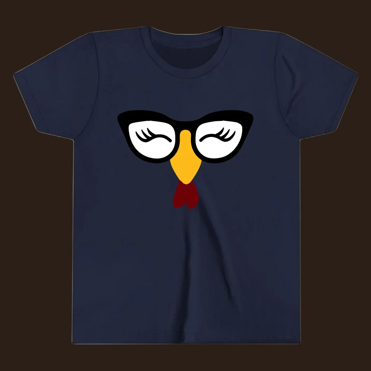 Nerdy turkey face with glasses illustration for Thanksgiving.