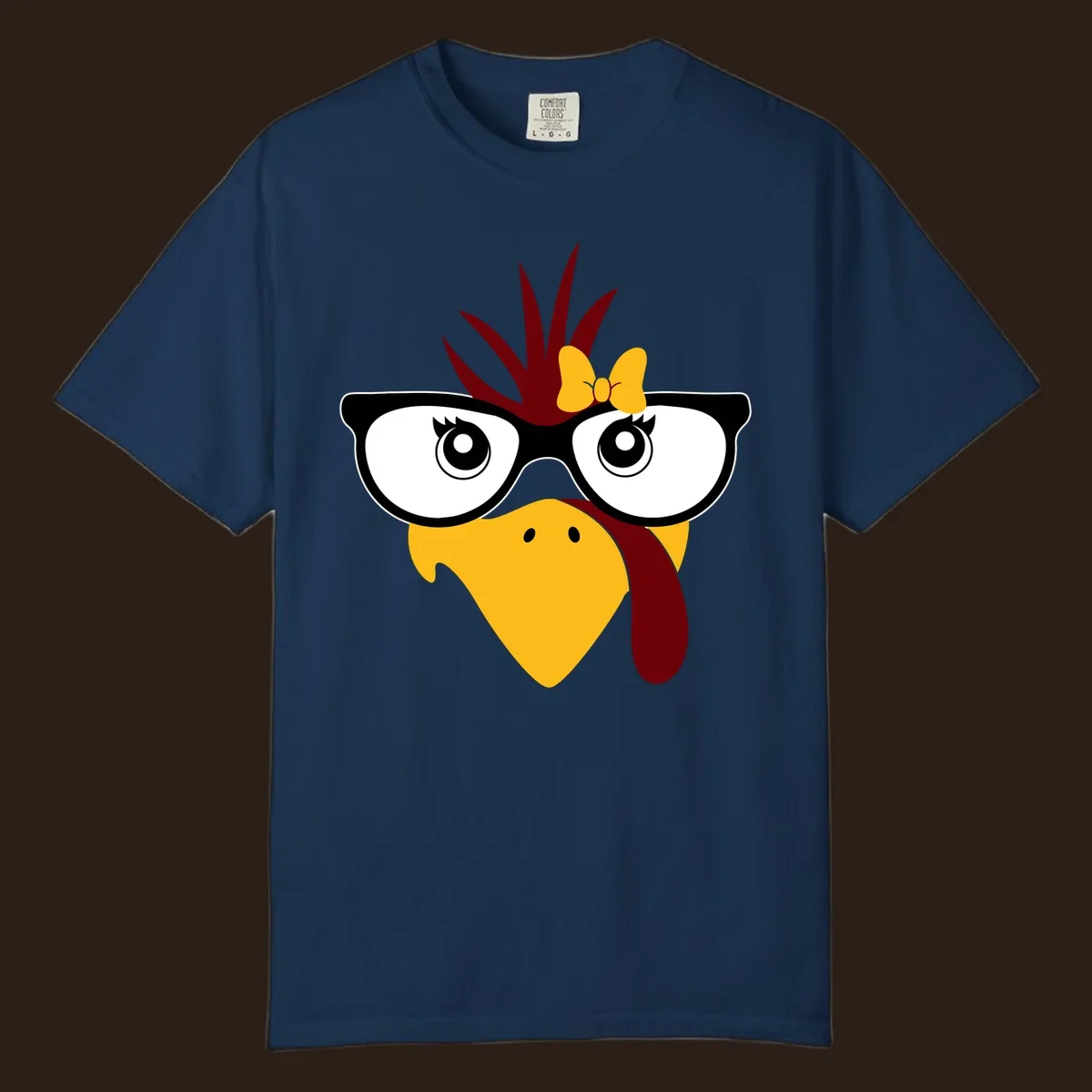 Nerd turkey with glasses and bow illustration.