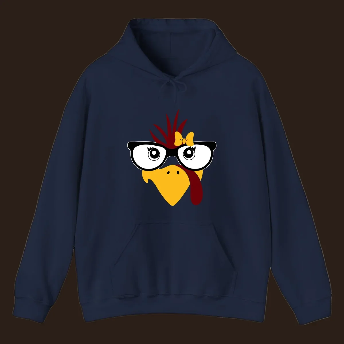 Nerd turkey with glasses and bow illustration.