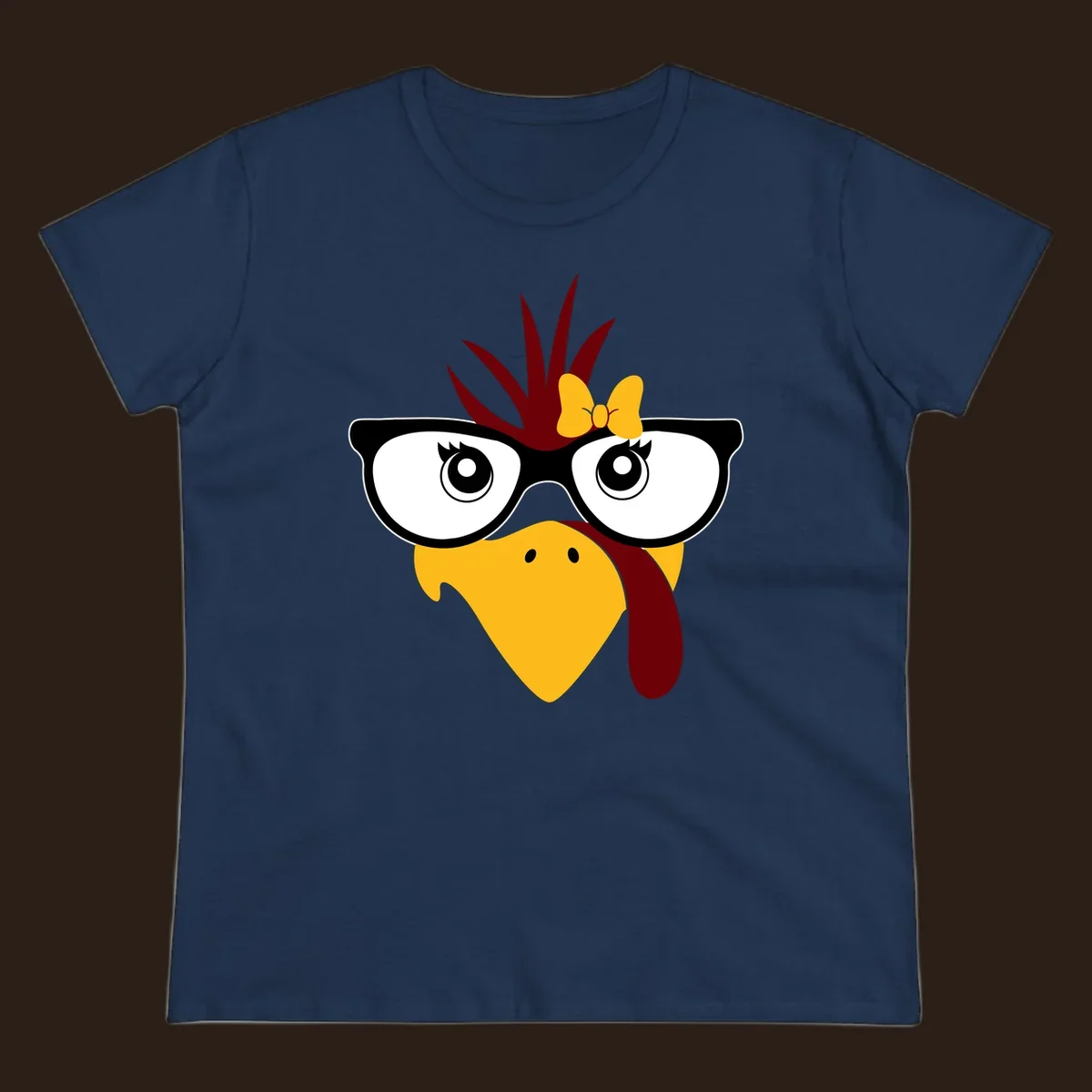 Nerd turkey with glasses and bow illustration.