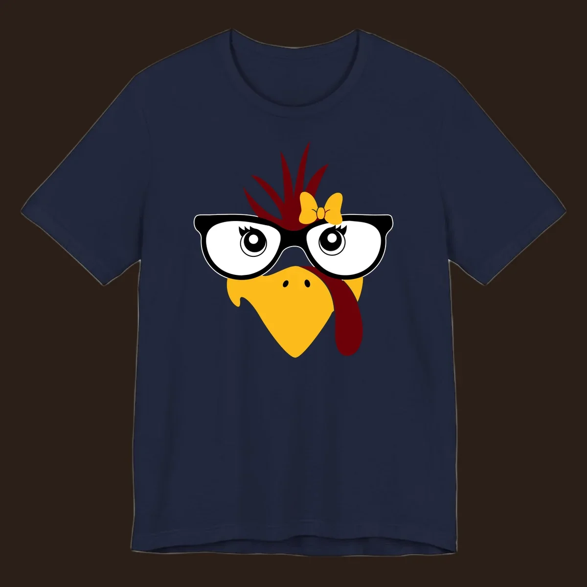 Nerd turkey with glasses and bow illustration.