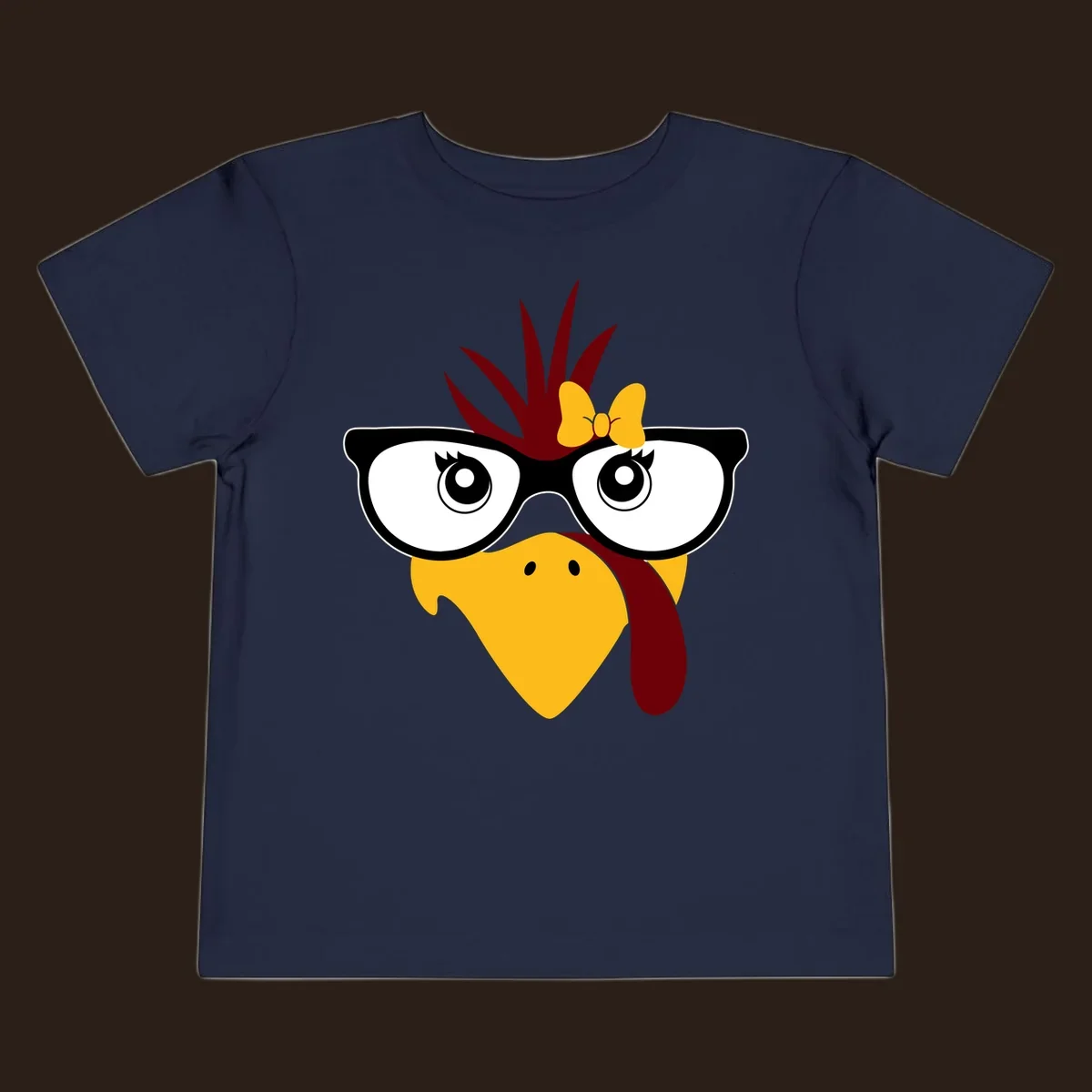 Nerd turkey with glasses and bow illustration.