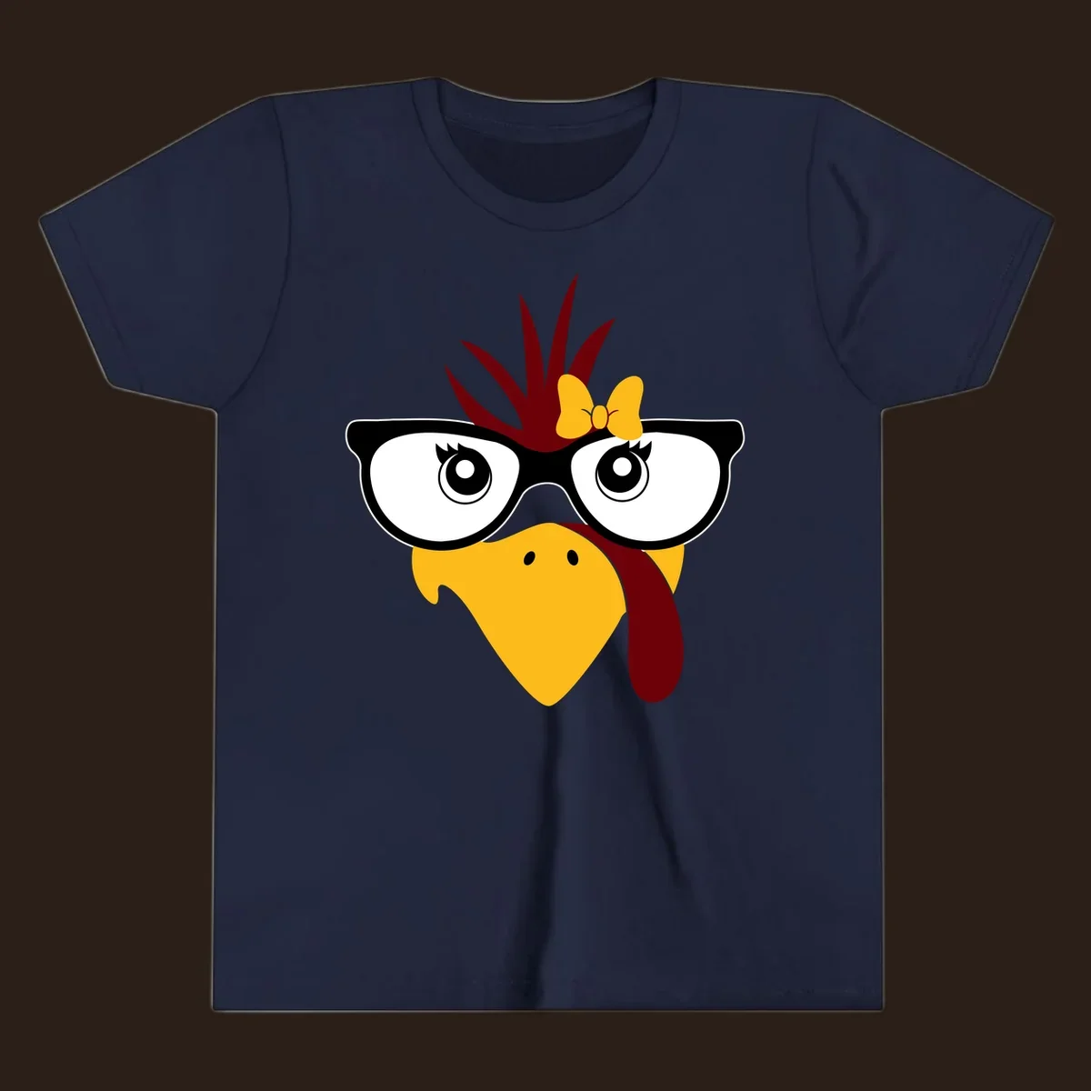 Nerd turkey with glasses and bow illustration.