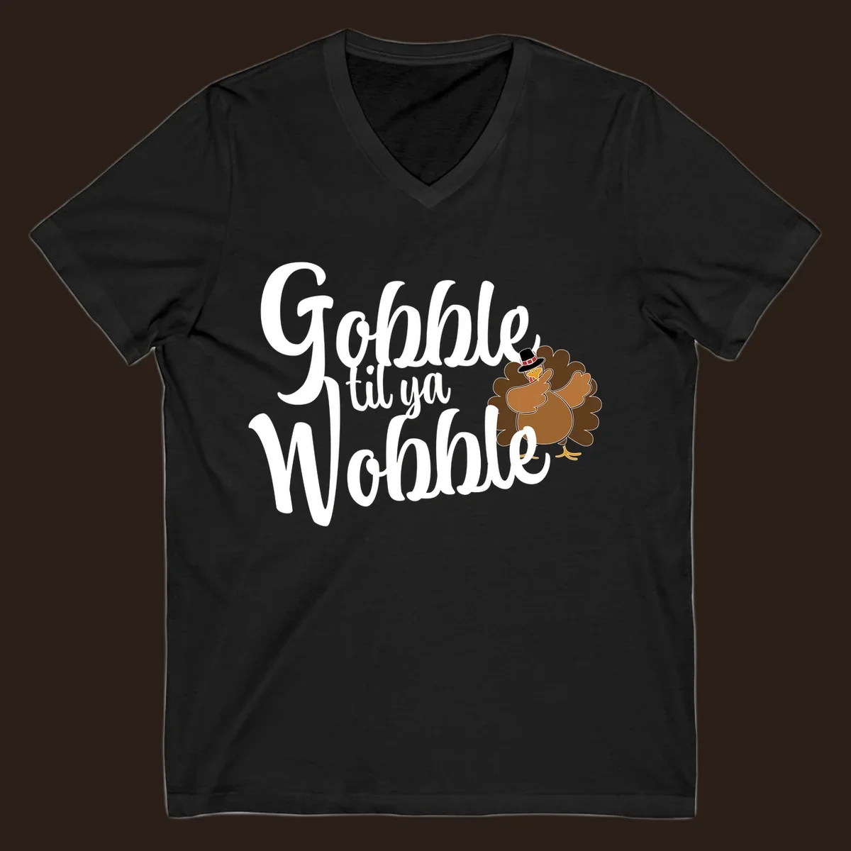Gobble til ya Wobble funny Thanksgiving turkey illustration