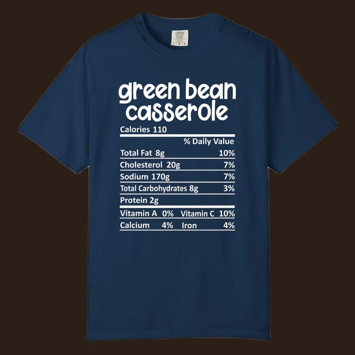 Green bean casserole nutrition label design