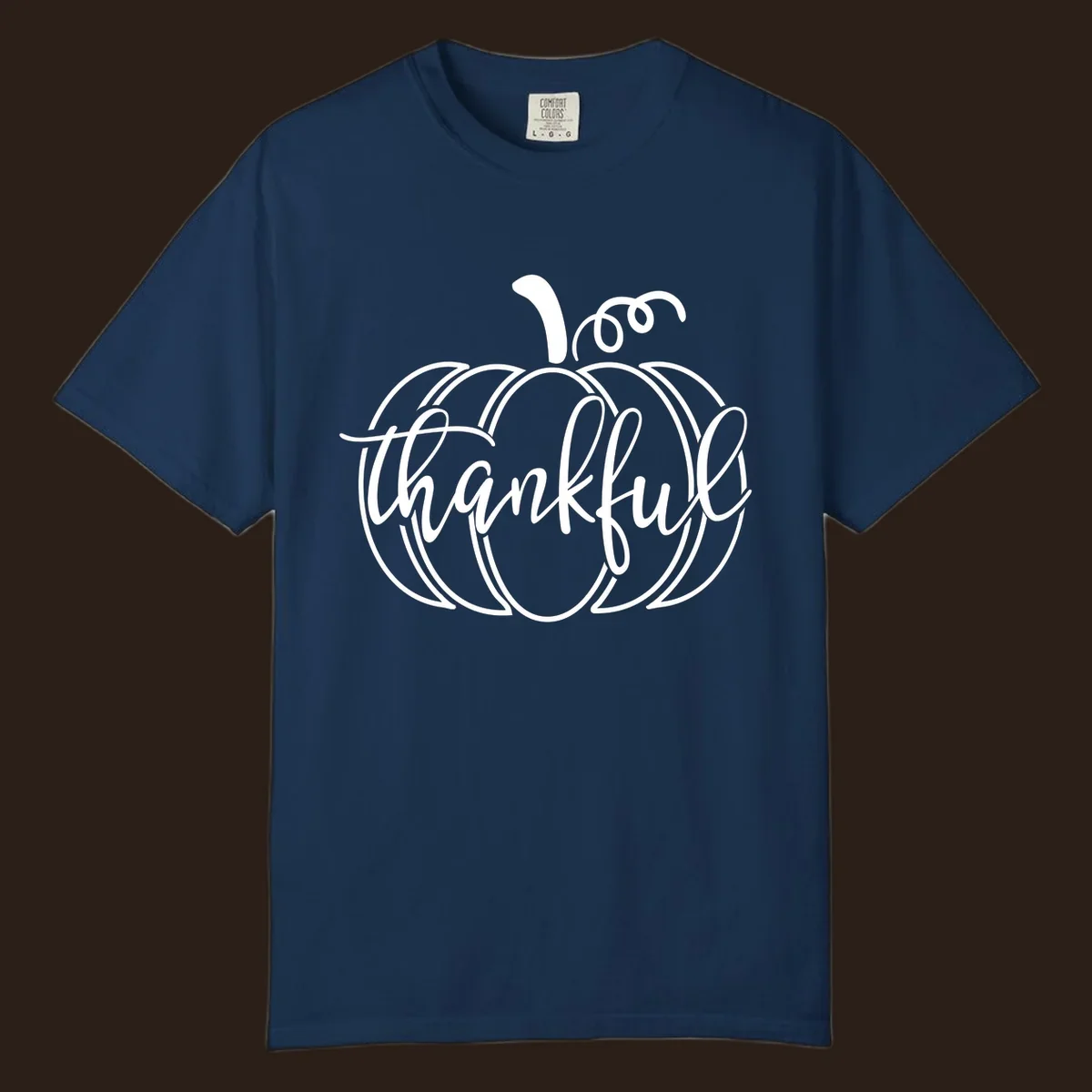 Thankful pumpkin script design for Thanksgiving shirts