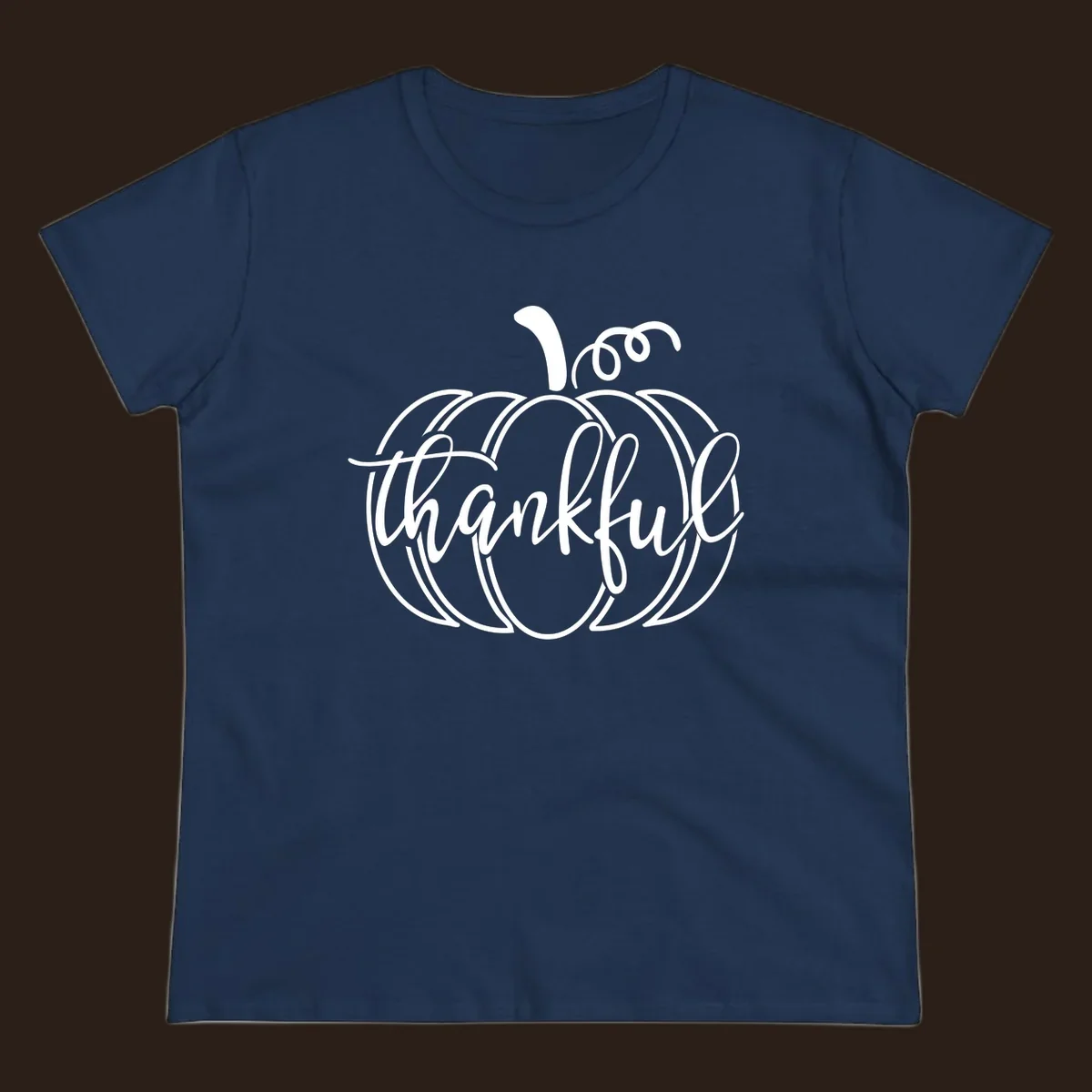 Thankful pumpkin script design for Thanksgiving shirts