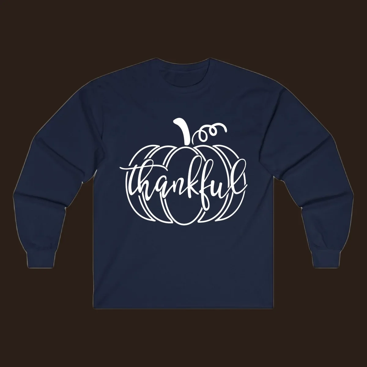 Thankful pumpkin script design for Thanksgiving shirts