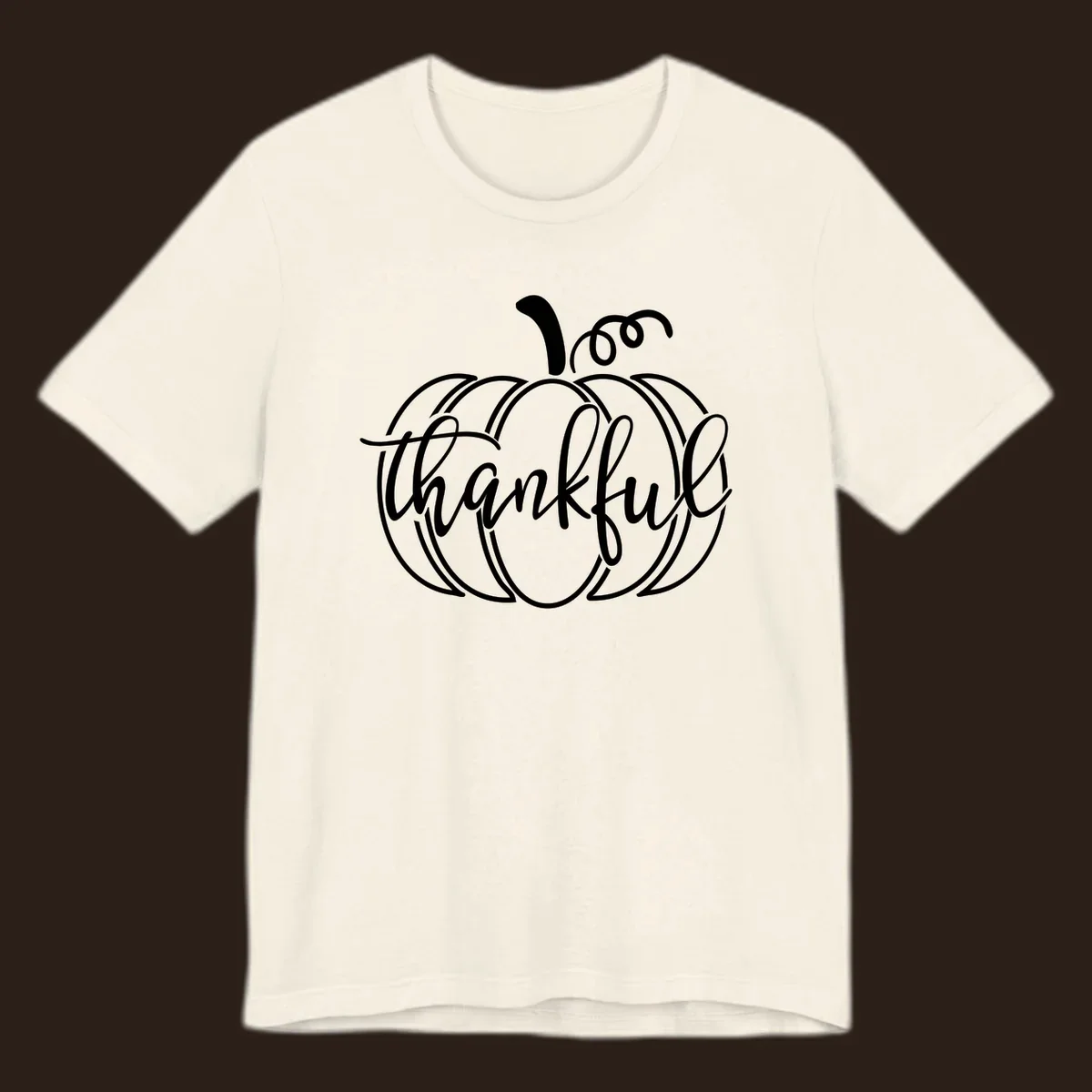 Thankful pumpkin script design for Thanksgiving shirts