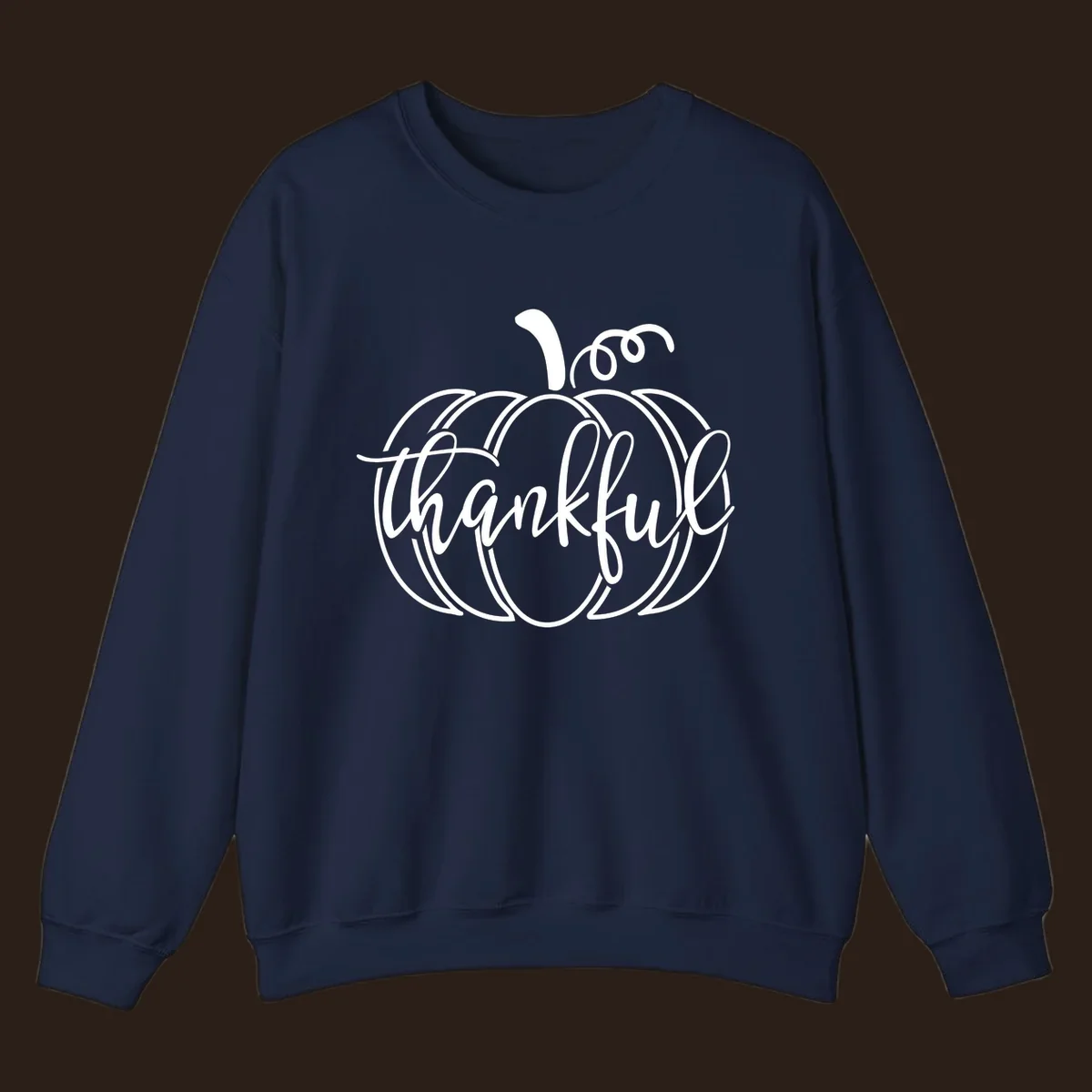 Thankful pumpkin script design for Thanksgiving shirts