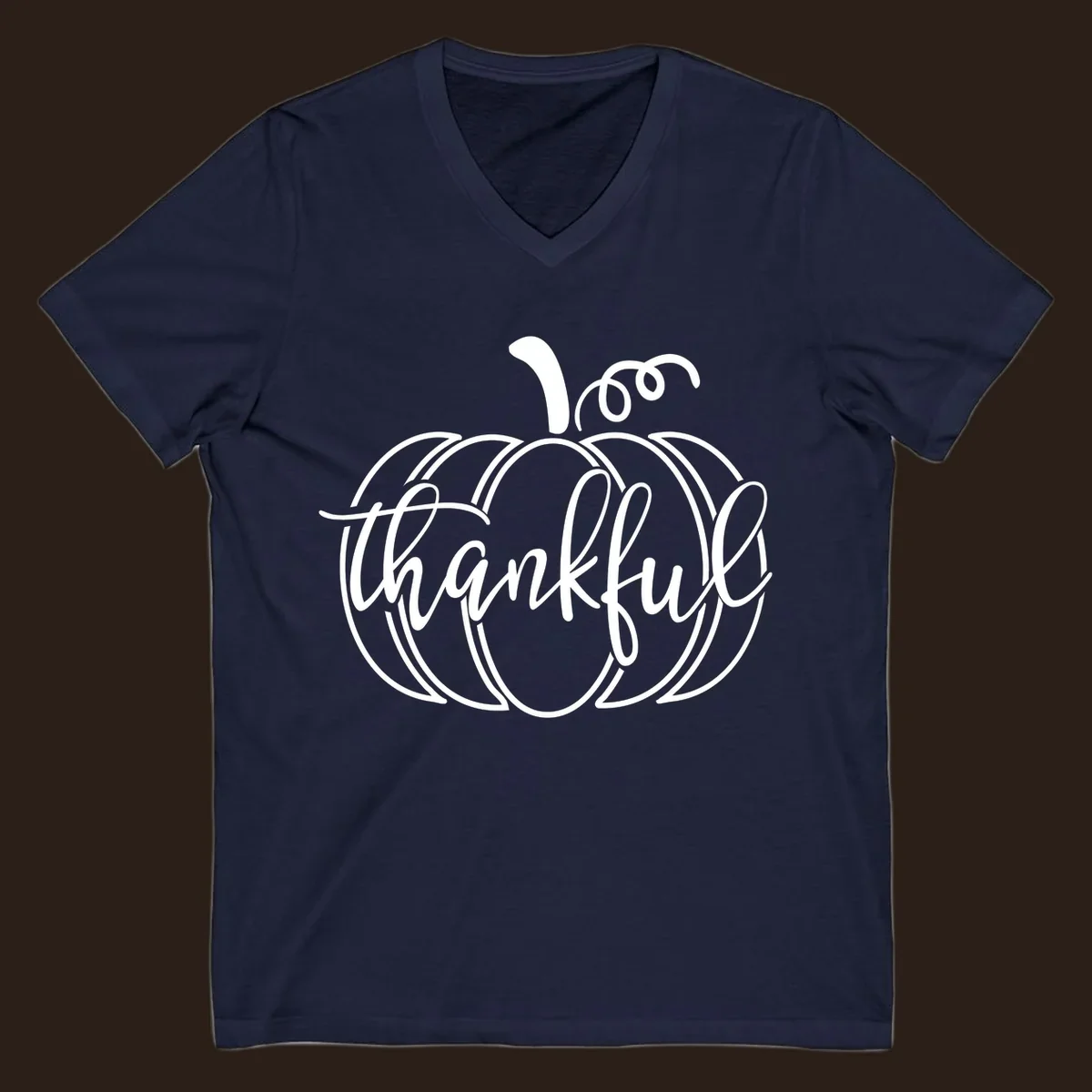 Thankful pumpkin script design for Thanksgiving shirts