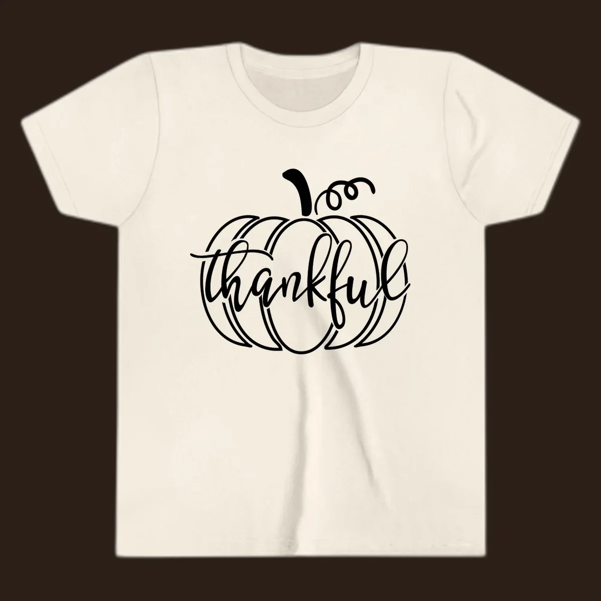 Thankful pumpkin script design for Thanksgiving shirts