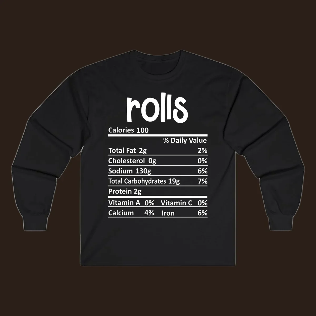 rolls nutrition facts label design