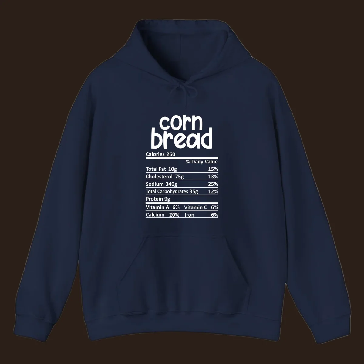 Corn bread nutrition facts label design