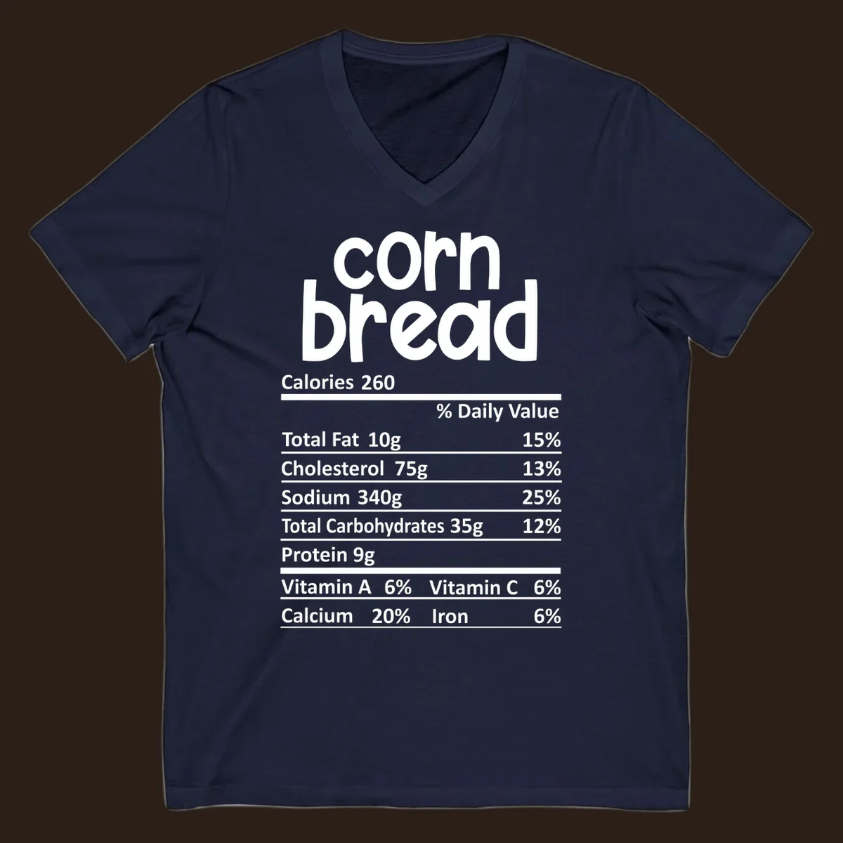 Corn bread nutrition facts label design