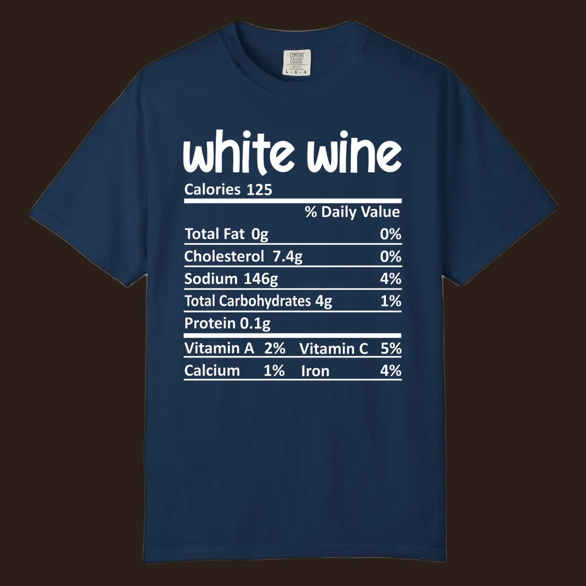 White wine nutritional facts label design.