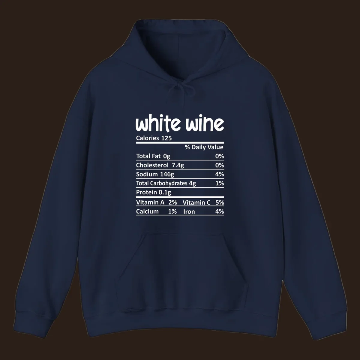 White wine nutritional facts label design.