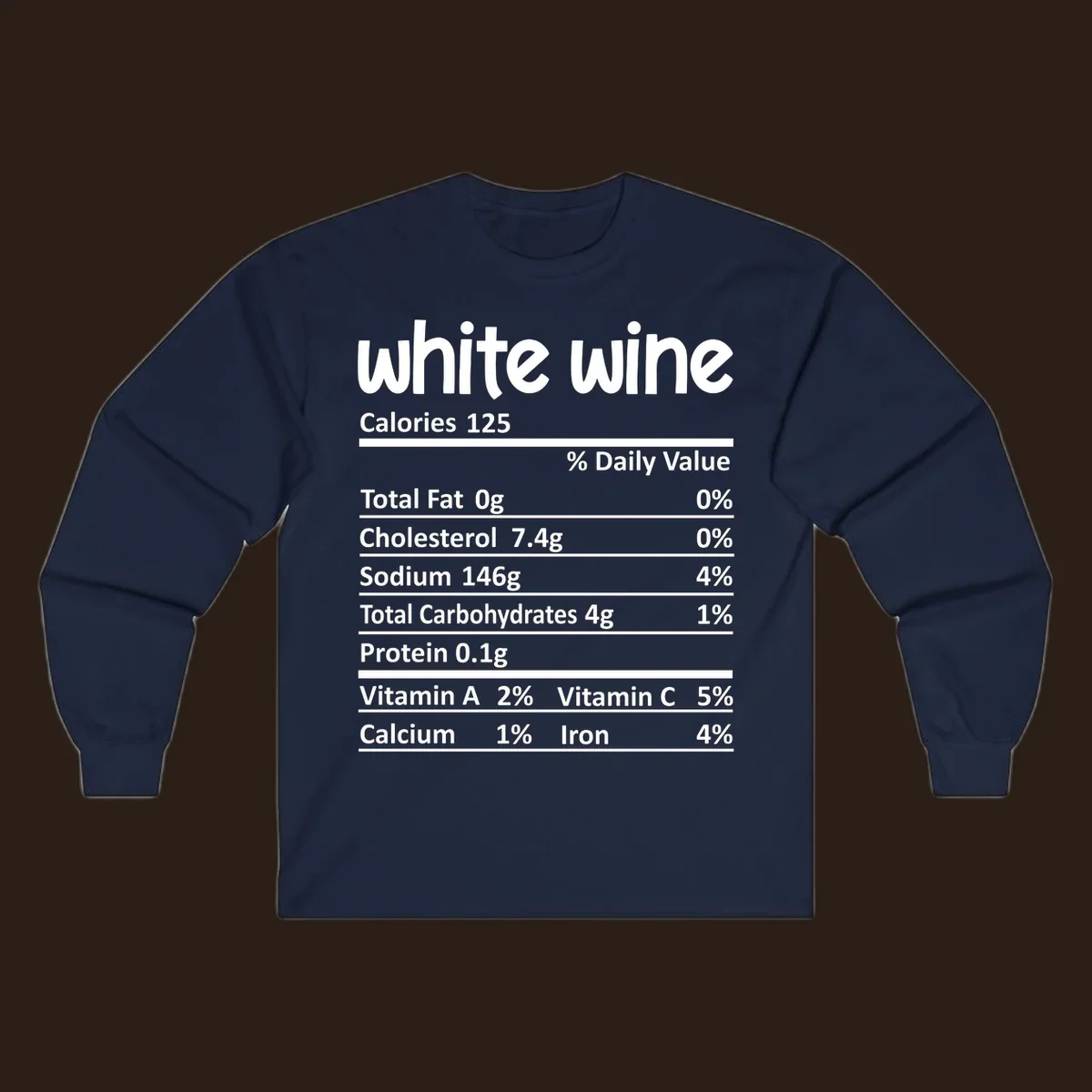 White wine nutritional facts label design.