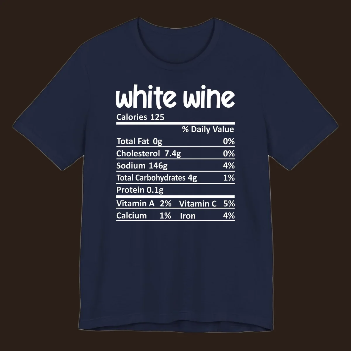White wine nutritional facts label design.