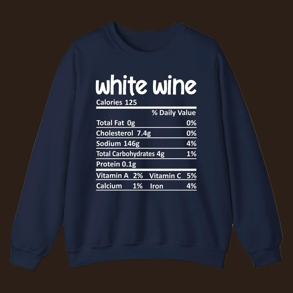 White wine nutritional facts label design.