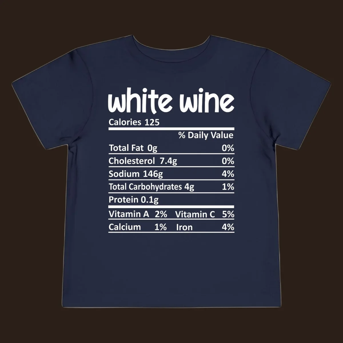 White wine nutritional facts label design.