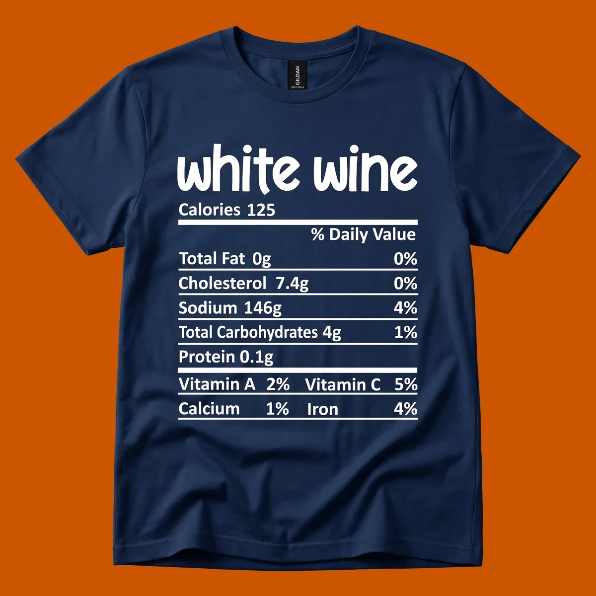 White wine nutritional facts label design.