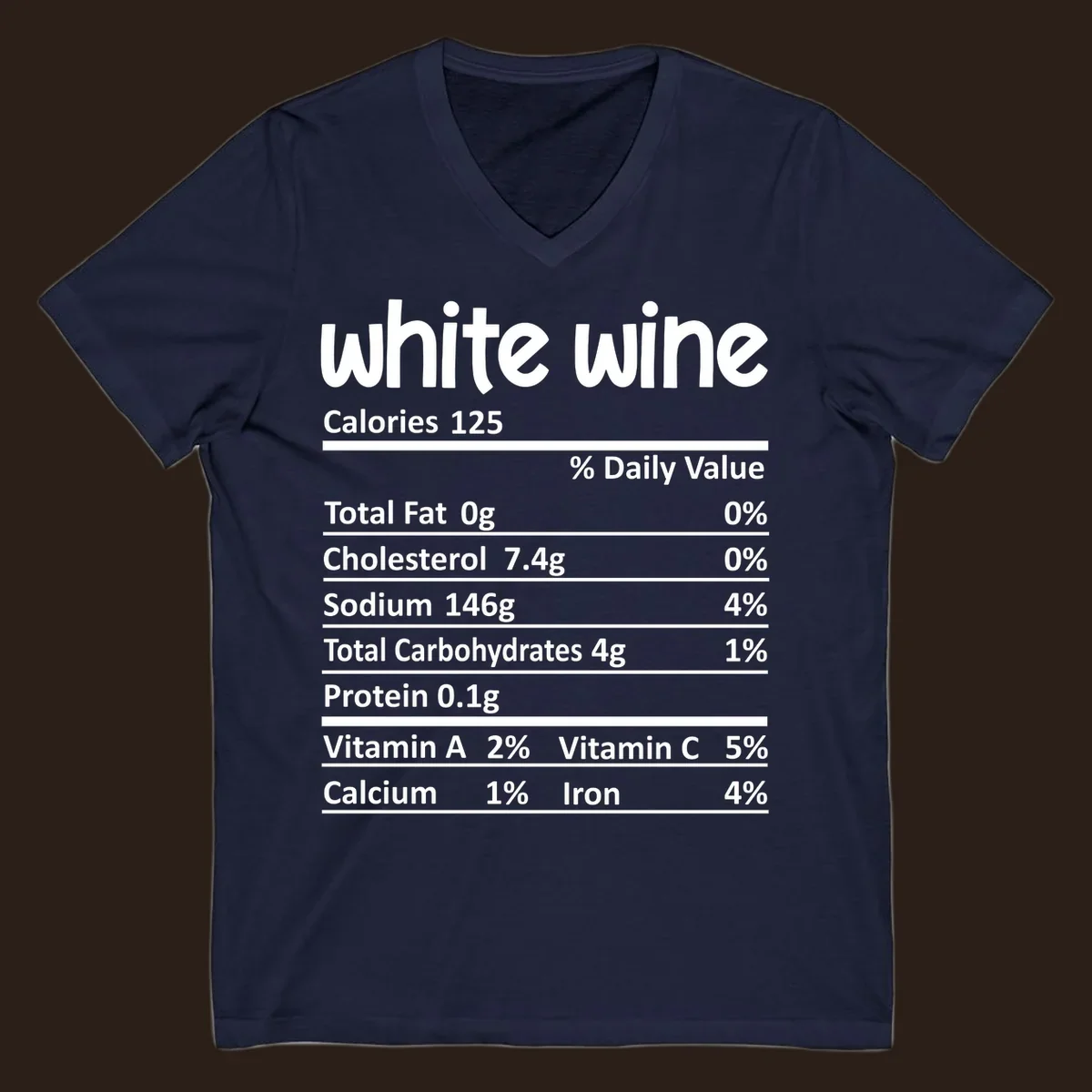 White wine nutritional facts label design.