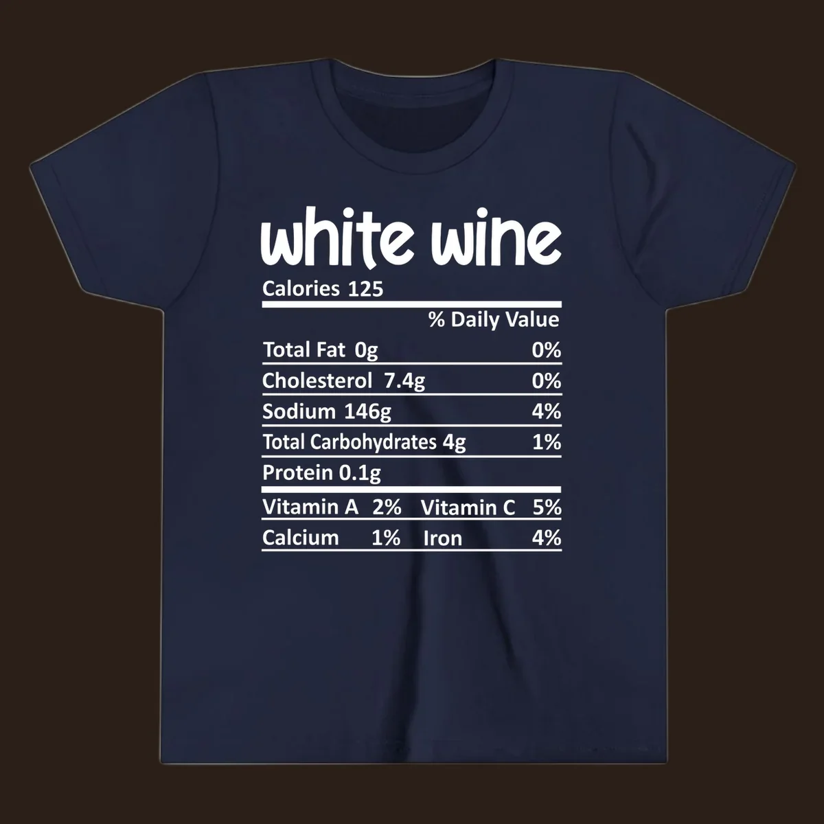 White wine nutritional facts label design.