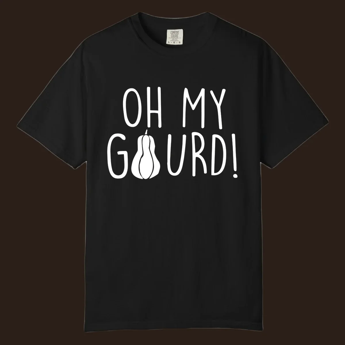 Oh my gourd pun design with text and gourd illustration