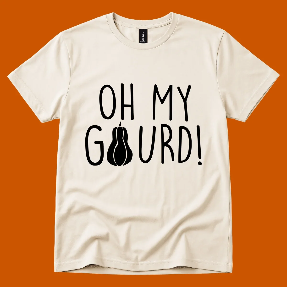 Oh my gourd pun design with text and gourd illustration