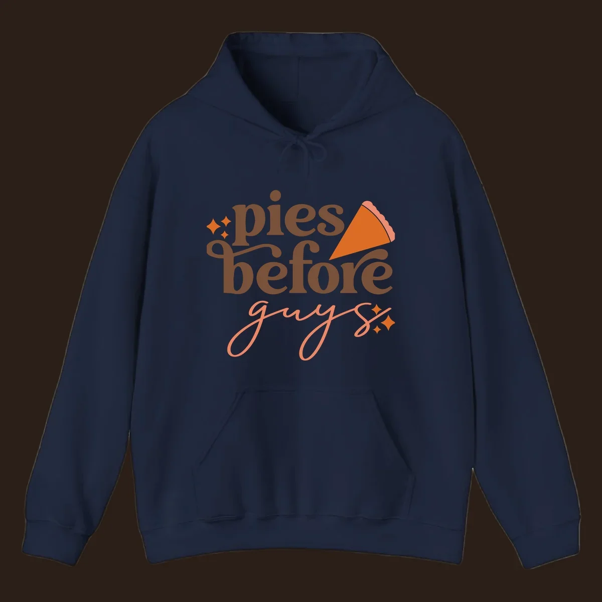 Pies before guys text with pumpkin pie slice and sparkles.