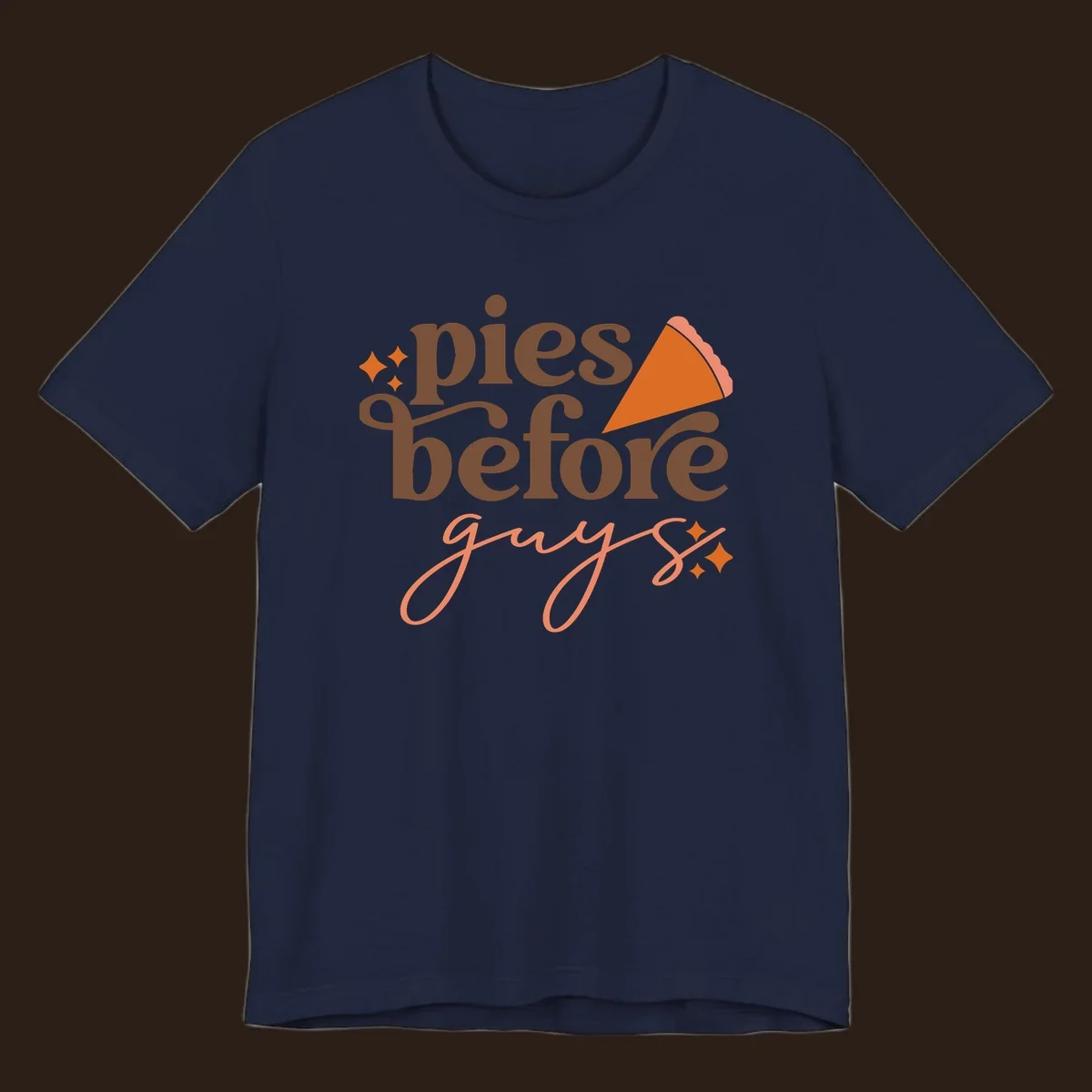 Pies before guys text with pumpkin pie slice and sparkles.