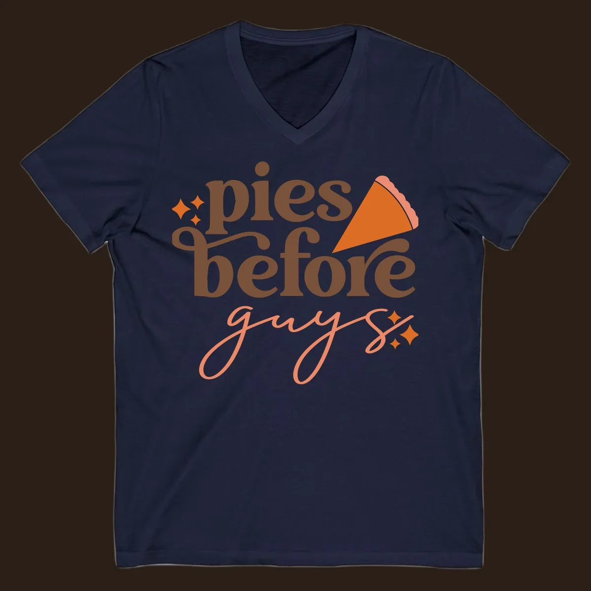 Pies before guys text with pumpkin pie slice and sparkles.