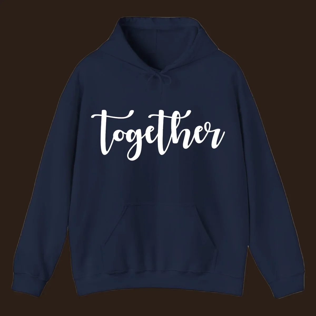 White script text 'Together' on black background, for family gatherings.