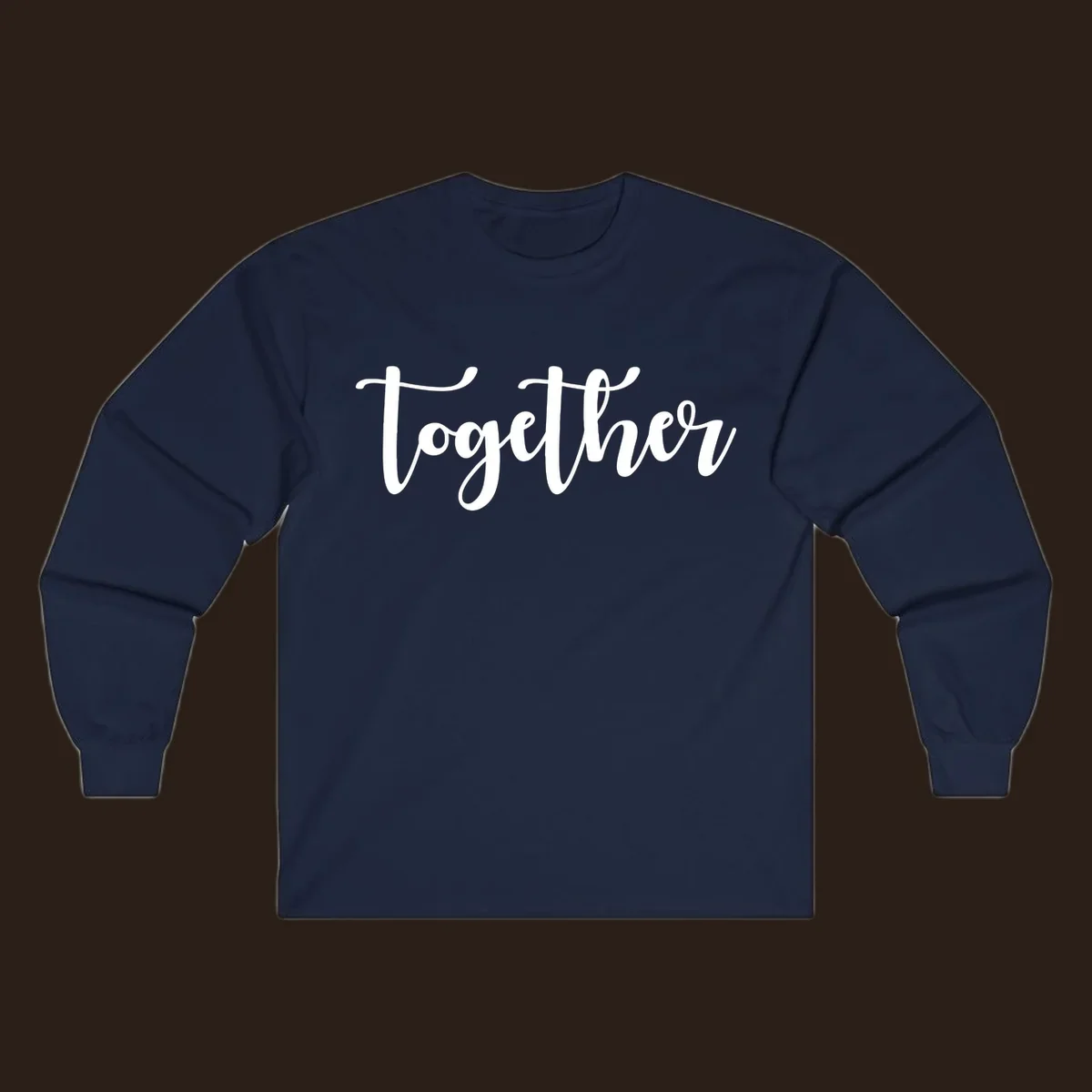 White script text 'Together' on black background, for family gatherings.