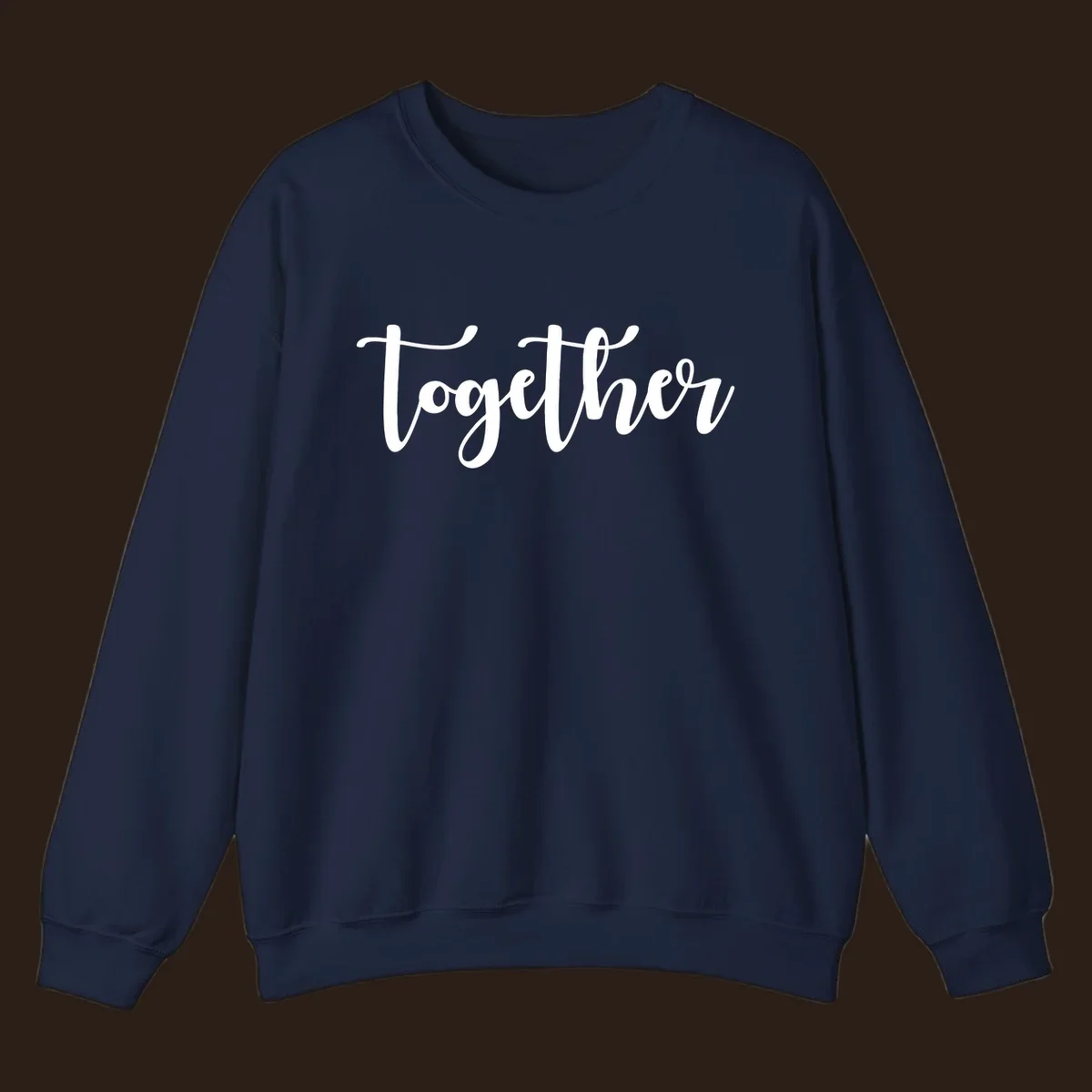 White script text 'Together' on black background, for family gatherings.