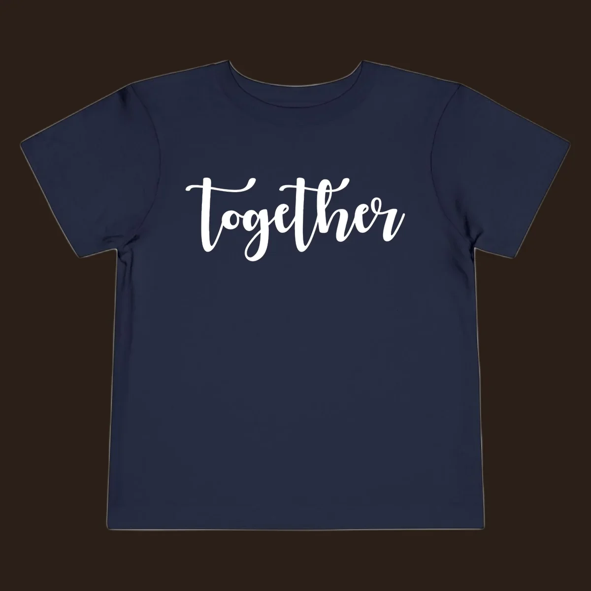 White script text 'Together' on black background, for family gatherings.