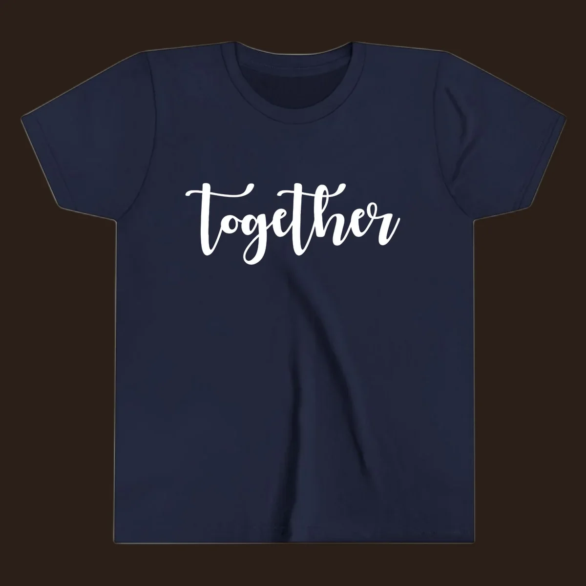 White script text 'Together' on black background, for family gatherings.
