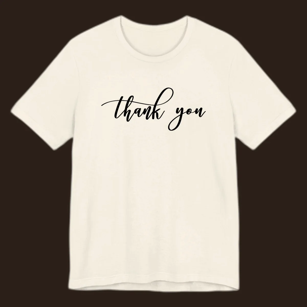 Elegant handwritten thank you script in white on a dark background.