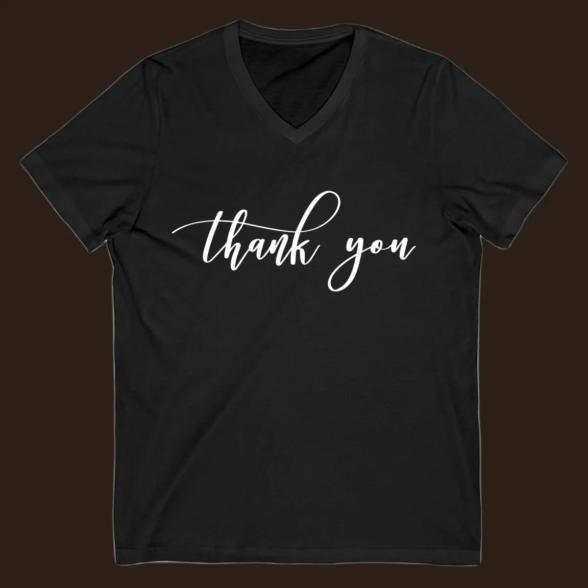 Elegant handwritten thank you script in white on a dark background.