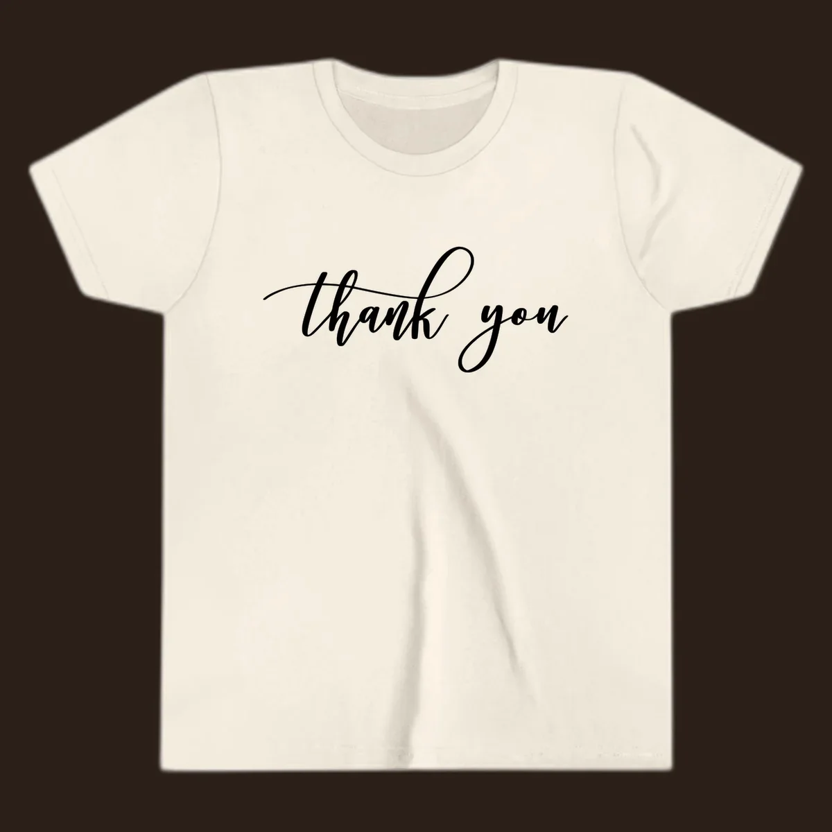 Elegant handwritten thank you script in white on a dark background.