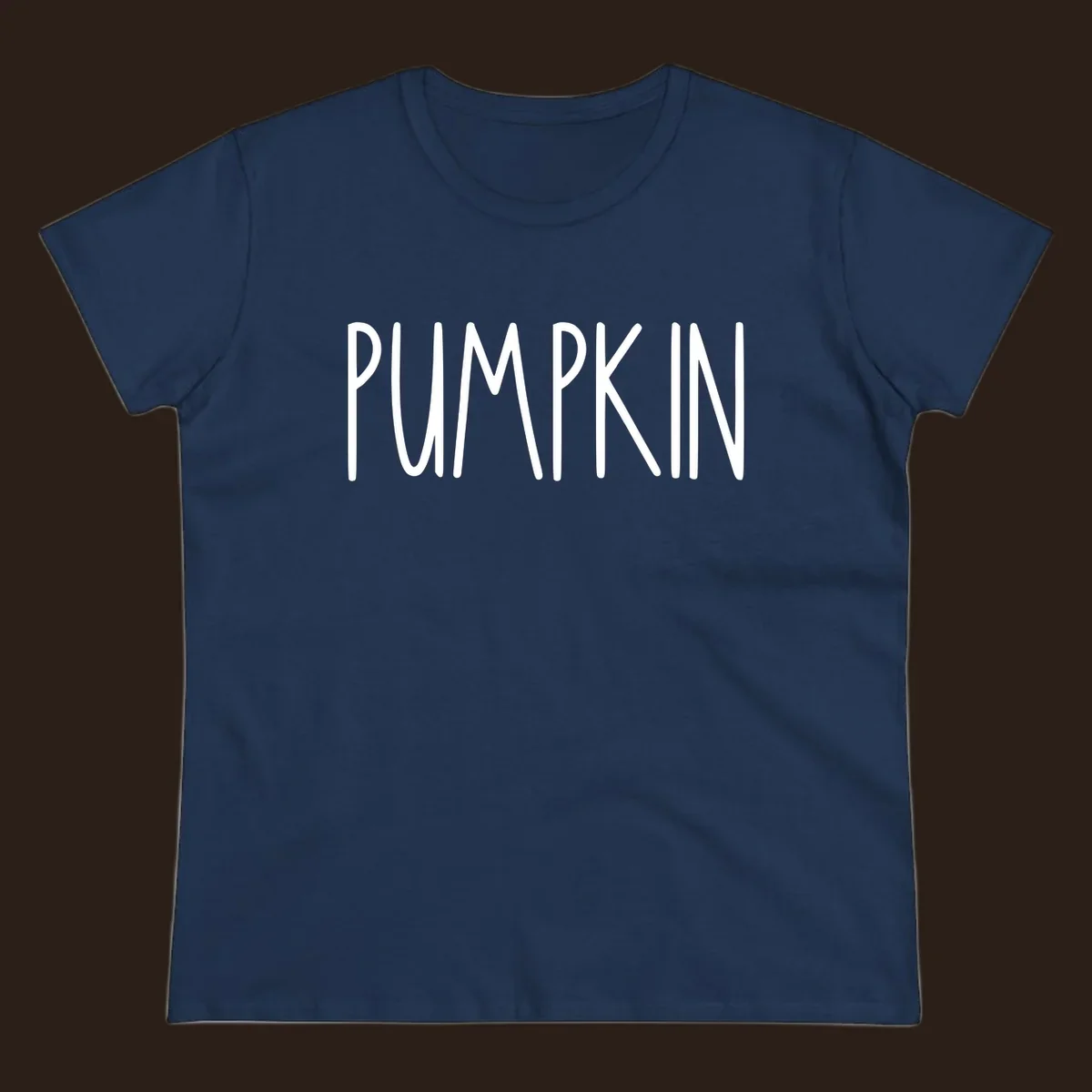 White text design that says PUMPKIN in a bold, hand-drawn font on a black background.