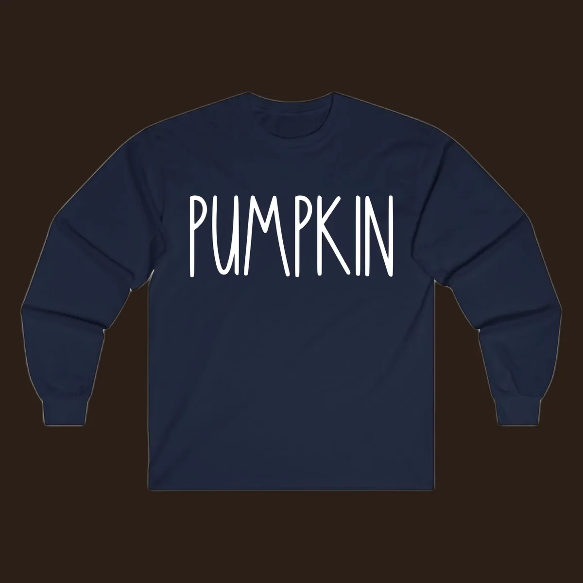 White text design that says PUMPKIN in a bold, hand-drawn font on a black background.